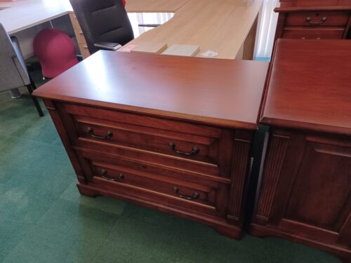 Used traditional 2 drawer lateral file mahogany wood veneer