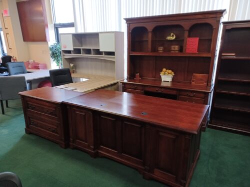 Used traditional desk & credenza & hutch & lateral file