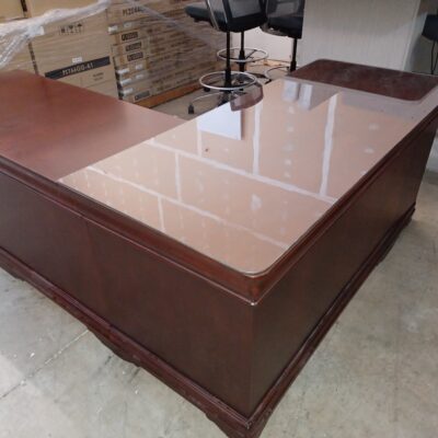 Used traditional L desk mahogany wood veneer