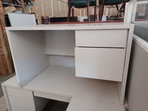 Used 30 x 48 desk with box-file pedestal light gray