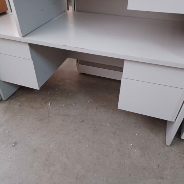 Used 30 x 60 desk with 2-box-file pedestals light gray